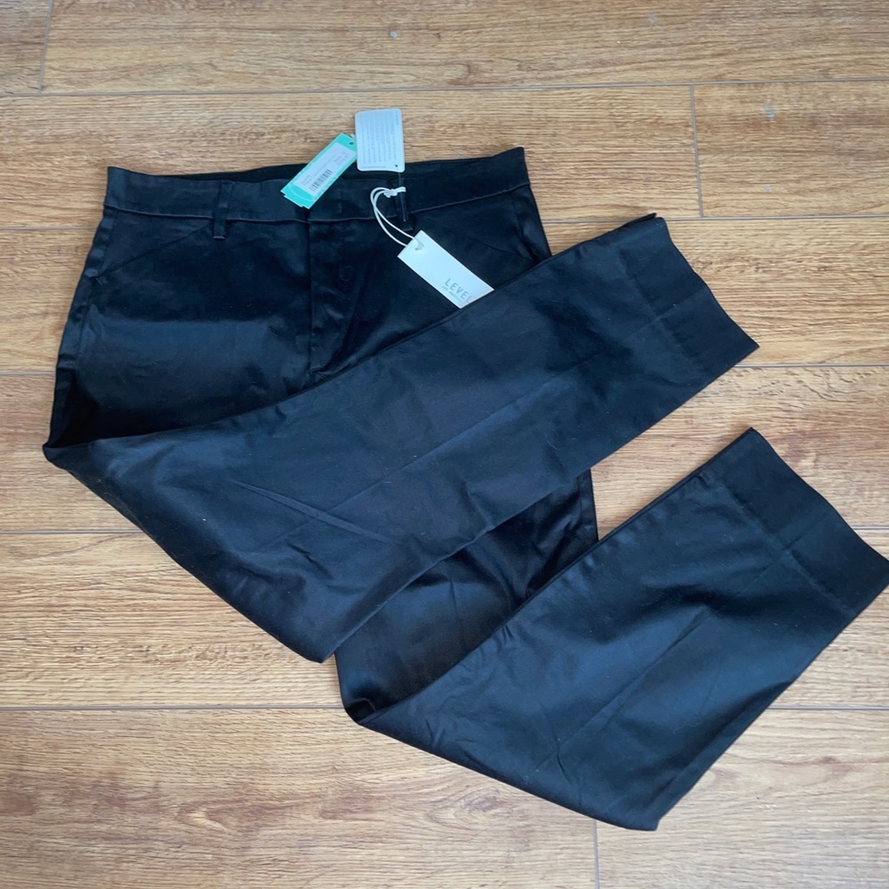 Level 99 Franny Coated straight pants Black-12 31